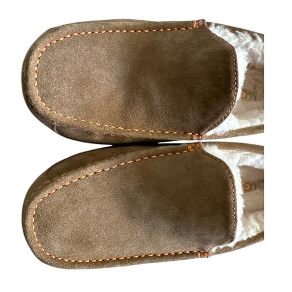 UGG Men’s Ascot Slippers Suede Leather Moccasin Loafers Shearling Lined Sz 8 - Picture 4 of 8